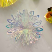 Ensemble de 2 décorations de plafond en forme de boule de fleurs suspendues avec film irisé CE-NB010 (DIA. 23 cm) pour les mariages et les fêtes de Noël
