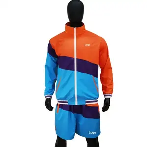 Windbreaker Shorts Suits Hooded <b>Jacket</b> Men Zip up Nylon Waterproof Solid Color Winter Short Set - Product Image 5