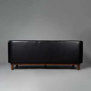 Luxury Vintage Crafts Three Seater Chesterfield Sofa Genuine Leather Eco-Friendly Rectangle Home Office Modern Furniture (Black) - Product Image 4