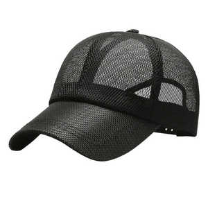 Gorra Trucker Urbana Negra de Malla, 6 Paneles, Ajustable, Unisex, Estilo Casual Urbano, Tejido Transpirable de Poliéster/Algodón - Product Image 4