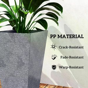 Set di 3 Eleganti Vasi in Plastica dal Design Classico con Drenaggio, Fioriere in Ceramica per Esterni con Fori Decorativi per Hotel - Product Image 4