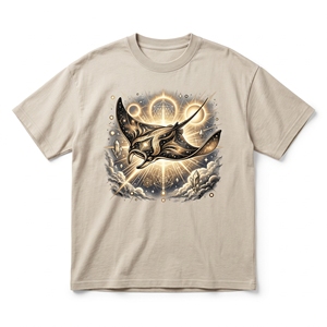 เสื้อยืดวิญญาณเทพเจ้าแห่งขุนเขา |   เสื้อยืดผ้าฝ้ายเนื้อหนัก 240 GSM สีเบจทรายสีกากี พร้อมลายโบราณเอลเดอร์วอเตอร์ฟอล - Product Image 3