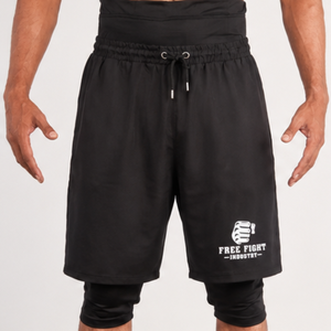 Nouvel Arrivage Short de bain musulman pour hommes Awrah à double couche, taille mi-haute, avec compression interne, couleur unie, écologique, pour adultes - Product Image 1