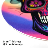 Tapis de sol imprimé avec logo personnalisé de 12 pouces Tapis de plateau rond en vinyle LP DJ en feutre pour tourne-disque