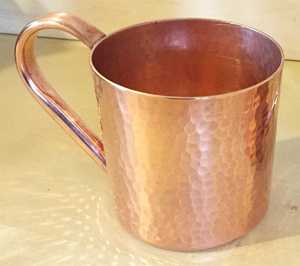 Copper Hammered Mug Straight Cup Drinking Cup Kitchen Use Bar Tools Metal Material - Product Image 1