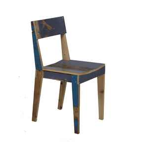 Chaise de salle à manger en teck recyclé avec finition peinte rustique, meubles en bois durables faits à la main pour café et hôtel - Product Image 3