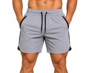 Pantalones Cortos Deportivos de Secado Rápido Color Verde Oliva para Hombre, con Bolsillos con Cierre, Cintura Elástica, Largo Medio, Ropa Deportiva Informal para Entrenamiento - Product Image 4