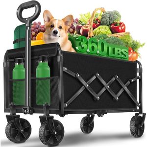 Collapsible Foldable Cart for <b>Camping</b> Sports Garden with 2 Cup Ho Wheels for Beach Wagons Sports Gardens - Product Image 1