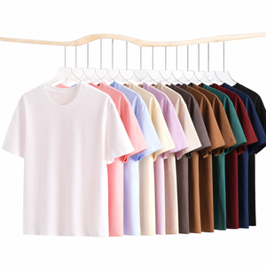 Camiseta de Manga Corta para Hombre, Cuello Redondo, Algodón Peinado de Fibra Larga de 200g, con Logotipo Bordado Personalizado OEM, Precio de Fábrica China Bangladesh - Product Image 1