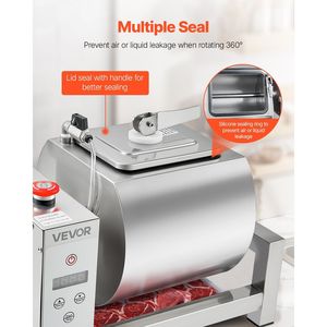 Marinatore Automatico a Rotazione Bidirezionale in Acciaio Inox da 10L, Macchina per Marinare la Carne, Attrezzatura per la Lavorazione degli Alimenti - Product Image 5