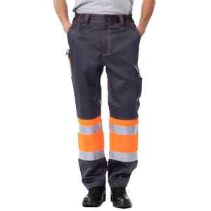 Men's Orange Polyester ANSI Class 2 CE Certified Reflective <b>Waterproof</b> Breathable Safety <b>Work</b> Pants Cargo Logo Construction - Product Image 2