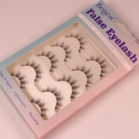 Cils artificiels de luxe haut de gamme faits à la main, effet naturel, réutilisables, en matériau PBT, 5 paires pour usage quotidien, bande invisible