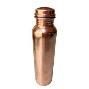 <b>Bulk</b> Pure Copper <b>Water</b> <b>Bottle</b> With Lid Straight Shape Handmade Traditional Drinking <b>Bottle</b> Personalized Logo Custom Supplier - Product Image 1