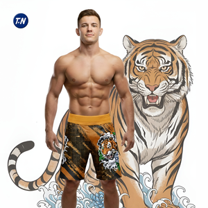 กางเกงขาสั้น MMA ลำลองสำหรับผู้ชาย ระบายอากาศได้ดี กันลม เป็นมิตรกับสิ่งแวดล้อม แห้งเร็ว กันน้ำ ไม่ยับ ผลิตจากผ้าสแปนเด็กซ์/โพลีเอสเตอร์ เอวยางยืดระดับกลาง - Product Image 2