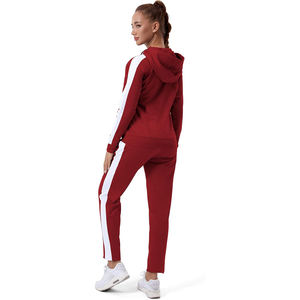 Ensemble de survêtement thermique en polaire pour femme, col montant, mélange de polyester, intérieur brossé, veste zippée intégrale, pantalon de jogging, ensemble de détente hiver - Product Image 6
