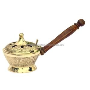 Quemador de incienso de latón de primavera indio ecológico Dhoop Dani decoración del hogar - Product Image 1