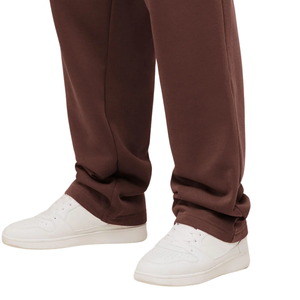 Customized <b>Men</b> Logo Fleece <b>Trouser</b> Relaxed Fit <b>Drawstring</b> Waist Open Hem Sweatpants OEM Apparel Factory Wholesale Bulk Suppliers - Product Image 4