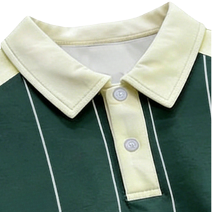 Camisa a Rayas Antiarrugas para Hombre, Manga Corta, Casual, para Golf, Tenis, Transpirable, Corte Regular, Suave, para Uso Diario en Verano, Verde - Product Image 5