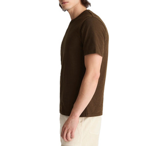 Camisetas de Algodón Slub para Hombre, Manga Corta, Corte Regular, Logotipo Bordado, Ropa Básica de Moda, Producción de Camisetas Casuales para Hombre - Product Image 5