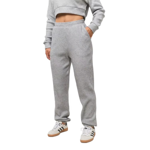 ชุดวอร์มผู้หญิงผ้าฝ้ายแท้ 100% สีเทาอ่อน แบบมีฮู้ด ครอป ระบายอากาศได้ดี เหมาะสำหรับฤดูหนาว สไตล์สตรีทแวร์ พร้อมโลโก้ด้านหน้า - Product Image 5