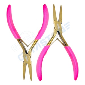 Professional Hair Extension Fitting Plier | <b>Long</b> <b>Nose</b> Precision Stainless Steel Gold Finish GEMSTONE ENTERPRISES Model P-153 - Product Image 4