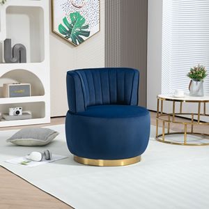 Poltrona COOLMORE Girevole a 360 Gradi, Sedia Imbottita in Velluto Soffice per Soggiorno, Ampia Poltrona Decorativa - Product Image 5