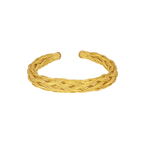 Bracelet ouvert en fil métallique |   Bijoux en laiton plaqué or - Product Image 1