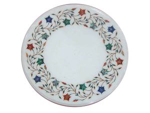 Plateaux de table en marbre Pietra Dura, tables à manger et tables centrales personnalisées avec incrustations en marbre blanc - Product Image 2