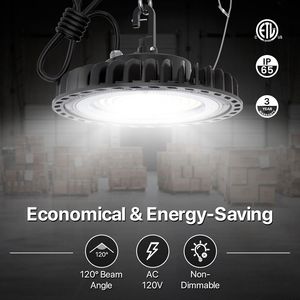 205W US <b>Plug</b> High Bay <b>Lights</b> 5000K Daylight 28700LM for <b>LED</b> Warehouse <b>Lights</b> Non-Dim AC120V 5 Cable with 5000K Daylight Color - Product Image 4