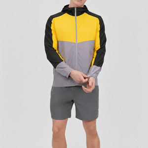 Ensemble survêtement homme coupe-vent respirant à séchage rapide en nylon, grande taille, avec sweat à capuche zippé et short - Product Image 4