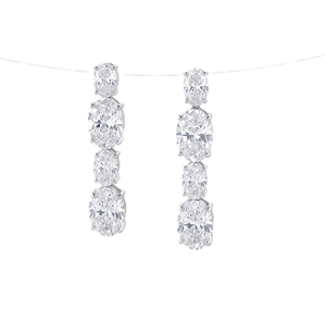 10K 14K 18K Solid Gold Oval Lab Grown <b>Diamond</b> Drop <b>Earrings</b> IGI Certified Wedding Long Stud <b>Earrings</b> Four Stone <b>Diamond</b> <b>Earrings</b> - Product Image 3