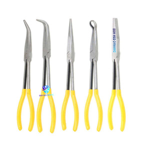 Pince à bec extra longue à pointe droite en acier inoxydable, outil manuel de retrait de sutures chirurgicales, réutilisable, certifiée DMD Classe I CE - Product Image 6