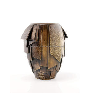 Vases à fleurs en métal de haute qualité décorations de table à la maison vase en verre de bureau vase de couleur laiton nordique avec un design créatif - Product Image 4