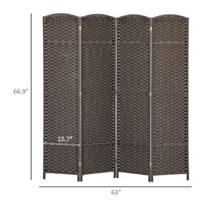 Paravento Pieghevole a 4 Pannelli, Alto 1,70 m, Marrone, Divisorio per Stanza Autoportante in Carta, per Casa e Ufficio, Design Facile da Piegare - Product Image 3