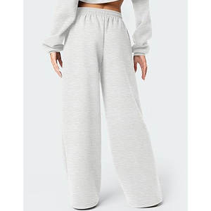 Pantalon de survêtement large pour femme, en molleton avec poches, coupe ample, taille haute, confortable, pour adolescentes - Product Image 3