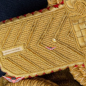 Epaulette de Hombro Bordado Personalizado con Flecos Metálicos de Lujo en Amarillo Claro, Accesorio para Prendas - Product Image 3