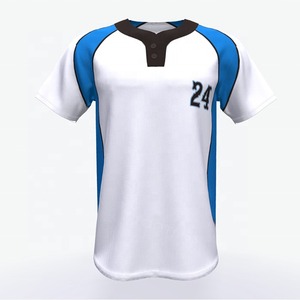 Maillot de baseball à manches courtes personnalisé avec logo, imprimé par transfert thermique, vêtements de sport, vente en gros, haute qualité, pas cher, pour hommes - Product Image 4