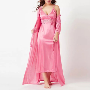 Camisón Térmico Sexy para Mujer, Talla Grande, Color Sólido, Cierre con Cordón, Tela de Velour 100% Seda, Transpirable, de Secado Rápido, con Cuello Camisero - Product Image 6