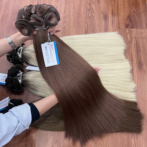 Extensiones de Cabello Tejidas a Mano de Tendencia 2025, 100% Cabello Humano Virgen Vietnamita, Color Personalizado, Suave y Sedoso, Calidad Premium - Product Image 1