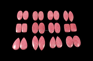 Vente en gros de paires de cabochons en thulite rose de haute qualité, pierres précieuses naturelles, prix d'usine, pierres précieuses en vrac pour la fabrication de bijoux, Radha Arts - Product Image 5