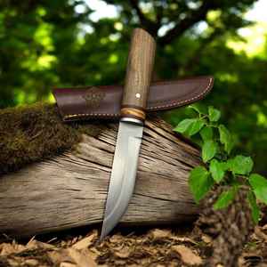 Cuchillo de Caza de Acero al Carbono de Alta Calidad Hecho a Mano por Product Palace LLC, con el Mejor Diseño de Hoja, Funda de Cuero OEM, Venta al Por Mayor - Product Image 1