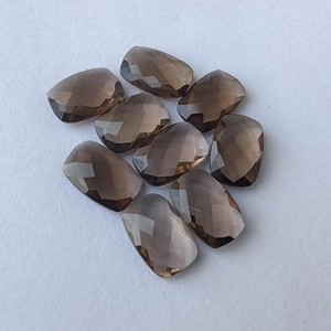 Natural Smoky Quartz Rectangle <b>Cushion</b> Briolette Checker Cut Calibrated Gemstone, for Jewelry Making All Sizes Available - Product Image 6
