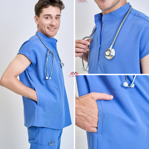 Ensemble médical personnalisé pour femmes, pantalon large à motif floral, en coton/PE/rayonne, confortable, détection d'aiguilles - Uniforme FMF, faible MOQ - Product Image 3