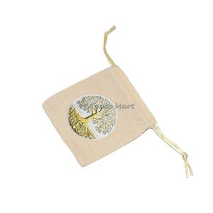 Pierre semi-précieuse guérison cristal pierre bijoux cadeau sac d'emballage coton cordon Chakra symbole imprimé sac - Product Image 2