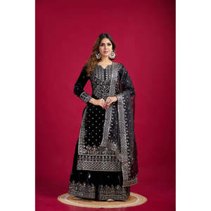 Ensemble de costume de fête pour femmes de créateur avec haut-Dupatta et bas haut élégant-Dupatta et bas pour femmes - Product Image 6