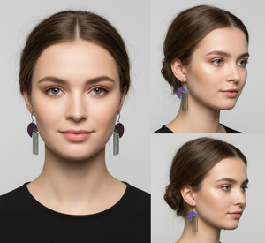 Boucles d'oreilles tendance en laiton PVD arc-en-ciel, breloques géométriques faites à la main, pampilles pendantes sans plomb, avec crochet de pêche, pour occasions festives - Product Image 6