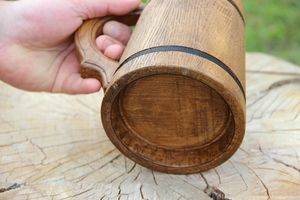 Premium Quality Polished Handmade Natural Wood Eco-Friendly Mug Tankard for Cold Drinks Beer Coffee Tea Stylish Dining - Product Image 6