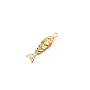 จี้รูปตาปลาประดับเพชรคิวบิกเซอร์โคเนียสีส้ม ทำจากทองเหลืองชุบทอง 18K สำหรับทำสร้อยคอและเครื่องประดับ - Product Image 6