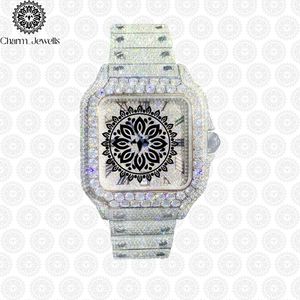 Montre carrée de luxe Charm_Jewells en acier inoxydable 30 mm, analogique à quartz, avec cristal saphir et design ajouré, pour femme, tendance - Product Image 2