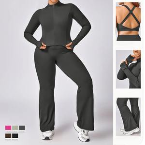 Ropa deportiva de alta calidad para mujer, conjunto de yoga colorido, pantalones cortos de running sin costuras, conjuntos de entrenamiento para mujer - Product Image 3